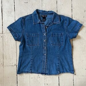 Style & Co. Blue Denim Button Down Shirt